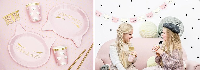 Kissajuhlat kissalautaset ja kissamukit