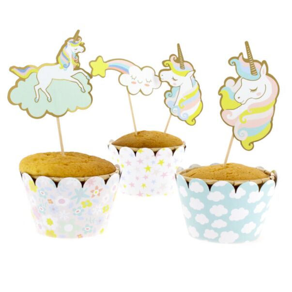 Cupcake-setti - Yksisarvinen, 6kpl