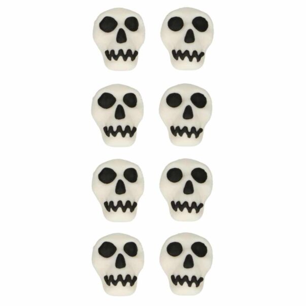 FunCakes Sugar Decorations Skulls - Sokerikoristeet pääkallot, 8 kpl.