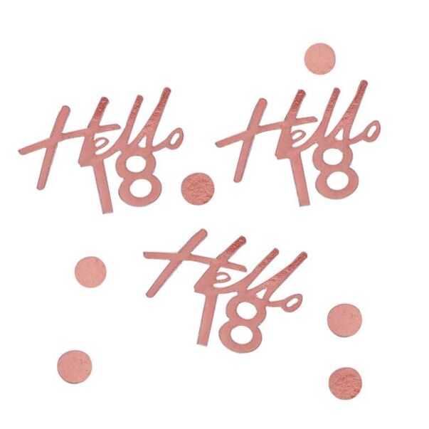 Ruusukultaiset pöytäkonfetit, "Hello 18". 13 g.