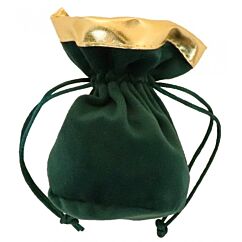 Metsänvihreät tummanvihreät samettipussit kultareunalla, 3 kpl