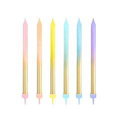 Hennon pastellinsävyiset pitkät kakkukynttilät, 16 kpl.