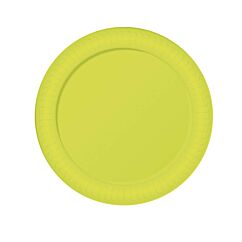 Pahvilautaset - Neonkeltainen, 23cm, 6kpl