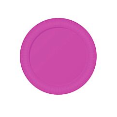 Pahvilautaset - Neonpinkki, 23cm, 6kpl