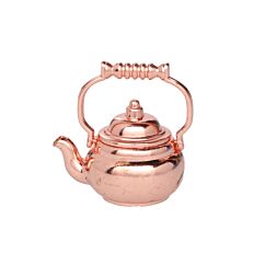 Ruusukultainen pieni kahvipannu tonttuovelle, nukkekotiin tai miniatyyrimaailmaan. Irrallinen kansi.