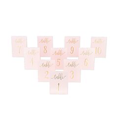 Kartonkiset taitettavat pöytänumerot, table 1-10.
