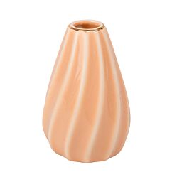 Pieni hennon vaaleanpunainen keraaminen maljakko,