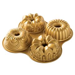 Nordic Ware - Kahvikakkuvuoka punotulla kuviolla - 75Th Anniversary Braided Mini Bundt Pan, Kulta