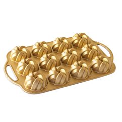 Nordic Ware - Kahvikakkuvuoka punotulla kuviolla - 75Th Anniversary Braided Mini Bundt Pan, Kulta