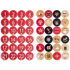 Joulukalenteritarrat - Punaiset & Kuvioidut