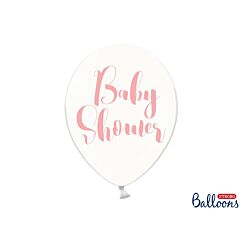 Läpinäkyvä ilmapallo vaaleanpunaisella tekstillä Baby Shower