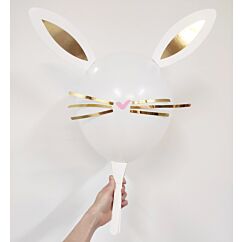 Suloiset pupu-ilmapallot korvilla ja viiksillä, 5 kpl.
