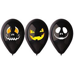 Ilmapallot - Halloween faces, 30cm, 3kpl