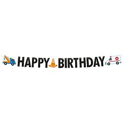Banneri Happy Birthday, ajoneuvot, 1.8 m.