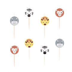 Kakkukynttilät safarin eläimillä, 8 kpl.