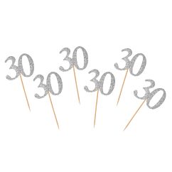 Koristetikut 30, Hopeaglitter, 6kpl