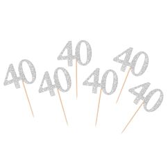 Koristetikut 40, Hopeaglitter, 6kpl