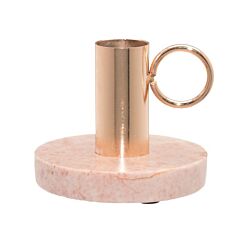 Kynttilänjalka - Metalli/Marmori, 8cm