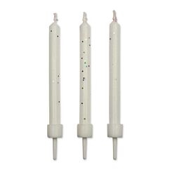 Valkoiset glitter kakkukynttilät, 10 kpl.