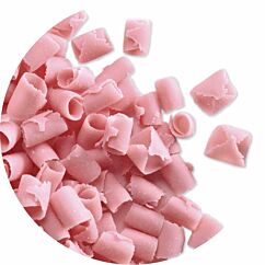 PME Belgian Strawberry Chocolate Curls - Belgialaiset mansikkasuklaakiharat, 85g.