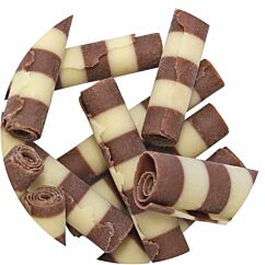 PME Belgian Striped Mini Chocolate Cigarello - Belgialaiset suklaarullat, 100g.