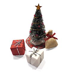 Miniatyyri-setti - Joulukuusi lahjoineen