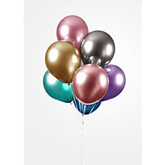 Chrome ilmapallot, värisekoitus, 30cm, 10kpl
