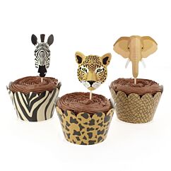 Cupcake-setti, Villit eläimet Safari, 6 kpl.