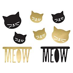 Hienot paperikoristeet jotka kuuluvat kissateemaan Cat Party.