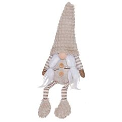 Tonttu leteillä, pitkät jalat - Beige, 40cm
