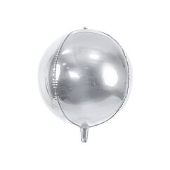 Hopeanvärinen pallonmuotoinen foliopallo