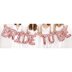 Ruusukultainen "Bride To Be" -foliopallo polttarit.