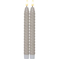 Flamme Swirl LED-Antiikkikynttilä - Beige, 2kpl 