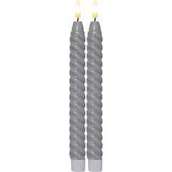 Flamme Swirl LED-Antiikkikynttilä - Harmaa, 2kpl 