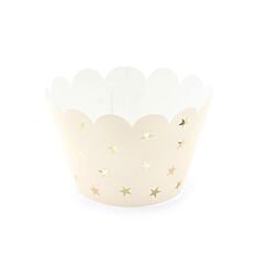 Kuppikakkukäärreet muffinsille, aprikoosi ja kultaiset tähdet