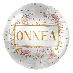 Foliopallo - Onnea, Valko-kulta, 43cm