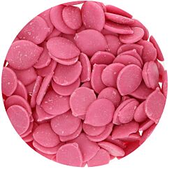 FunCakes Deco Melts Raspberry - Vadelmanmakuiset suklaanapit, 250g.