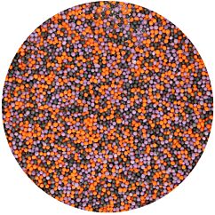 FunCakes Nonpareils Halloween - Oranssit, violetit ja mustat nonparellit, 80g.