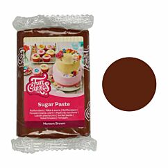 FunCakes Sugar Paste Maroon Brown - Punaruskea sokerimassa, 250g.