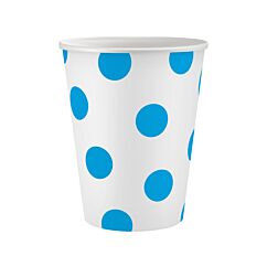 Pahvimukit - Valkoiset sinisillä pilkuilla, 6kpl