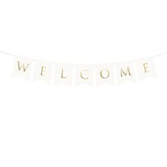 Banneri Welcome Kulta-valkoinen