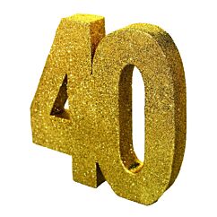 Upea kulta-glitteri pöytäkoriste numero 40.