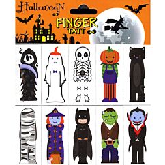 Halloween aiheiset väliaikaiset sormitatuoinnit, 10 kpl.