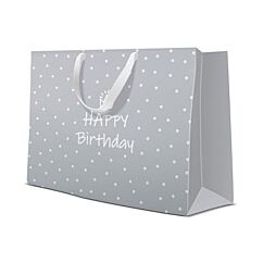 Lahjakassi -  HBD! - Harmaa, 33,5x26,5x13 cm