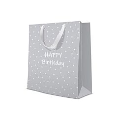 Lahjakassi -  HBD! - Harmaa, 26.5x33.5x13 cm