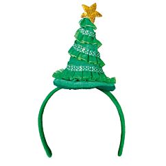 Jouluinen hiuspanta joulukuusella.