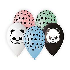 Suloiset ilmapallot panda teemalla.