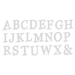 Valkoisetet puiset kirjaimet, korkeus 20 cm.