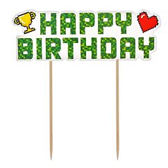 Kakkukoriste - Happy Birthday, Game On, 14cm