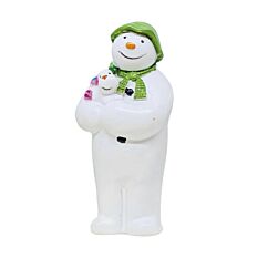Kakkukoriste/Miniatyyri, Lumiukko Snowman ja koira, 6,5cm